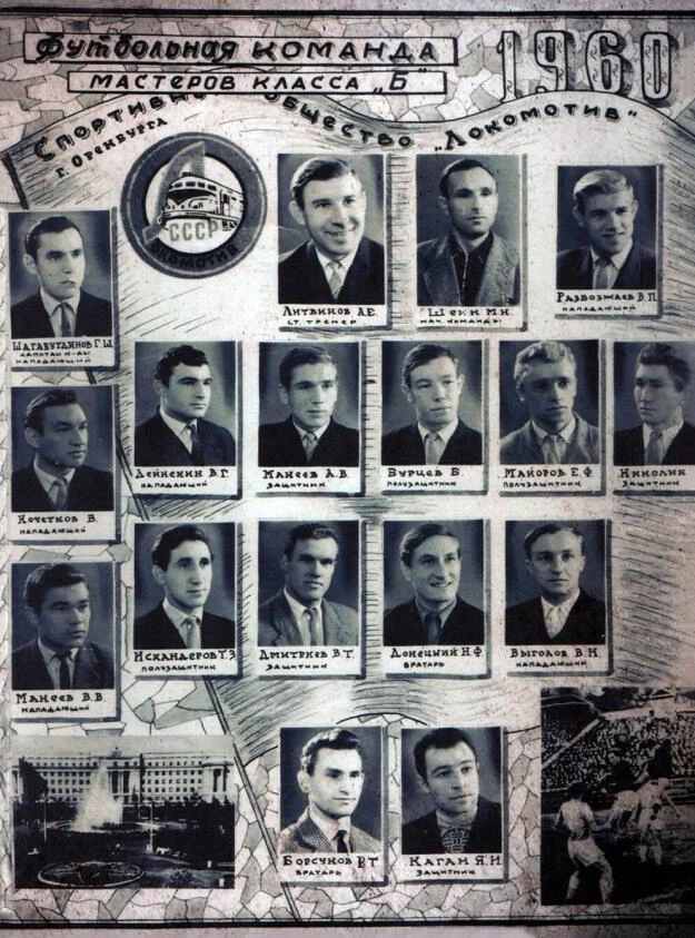 Футбольная команда "Локомотив" (Оренбург), 1960 год
