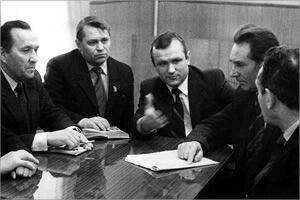 Рабочее совещание в обкоме КПСС с коллегами из Свердловска. 1986 год