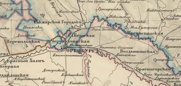Однако на карте Европейской России и Кавказского края, изданной в 1862 году станица указана, как Бердская слобода.