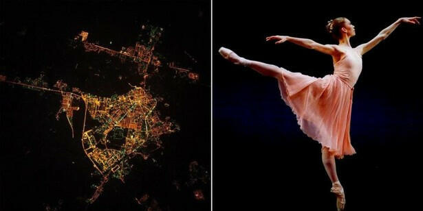 Кто бы мог подумать, что стоит немного повернуть фотографию ночного Оренбурга, как контуры города станут напоминать балерину.
