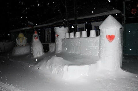 Снежная крепость надёжно охраняет зимнюю сказку жителей Бёрд