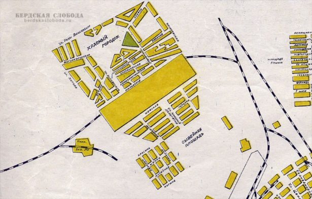Красный городок (Нахаловка) на фрагменте плана Оренбурга 1930 года