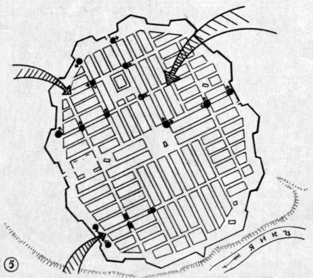 При надлежащей застройке в любой части города достаточно было 5–6 заслонов, чтобы локализовать прорыв (рис.5).