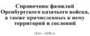 Справочник фамилий Оренбургского казачьего войска