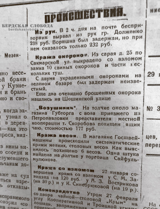 Хроника происшествий, Оренбургские газеты XIX век