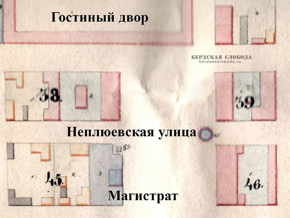 Фрагмент плана Оренбурга 1849 года. ГБУ «ГАОО»