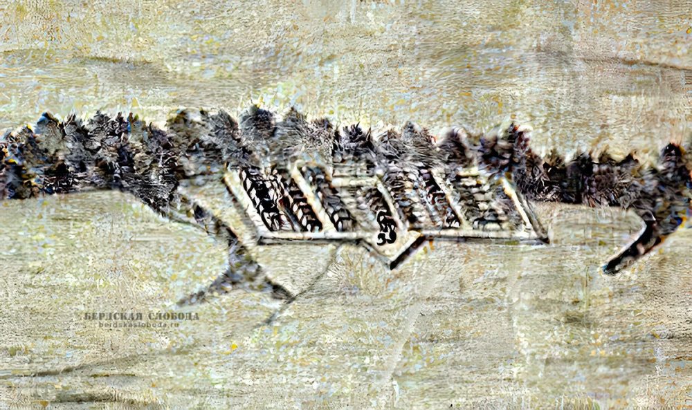 Рис. 1. Изображение Бёрдской слободы на Плане-перспективе города Оренбурга, выполненной инженер-капитаном А.И. Ригельманом в сентябре 1760 года.
