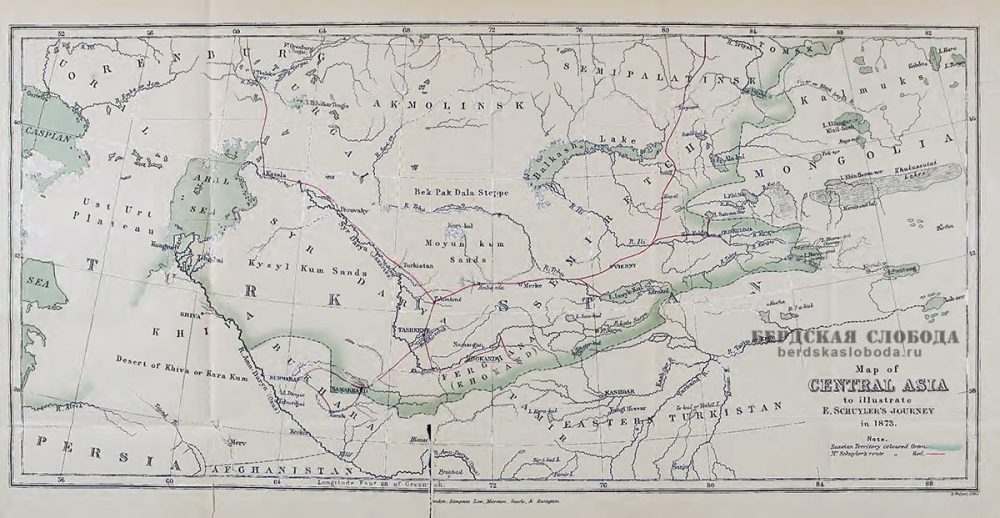 Карта Туркестана, 1873 год