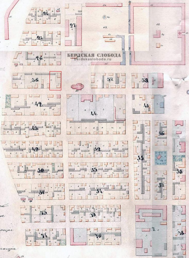 Фрагмент плана Оренбургской крепости 1849 года, ОГАОО ф.124, оп.2, д.4387