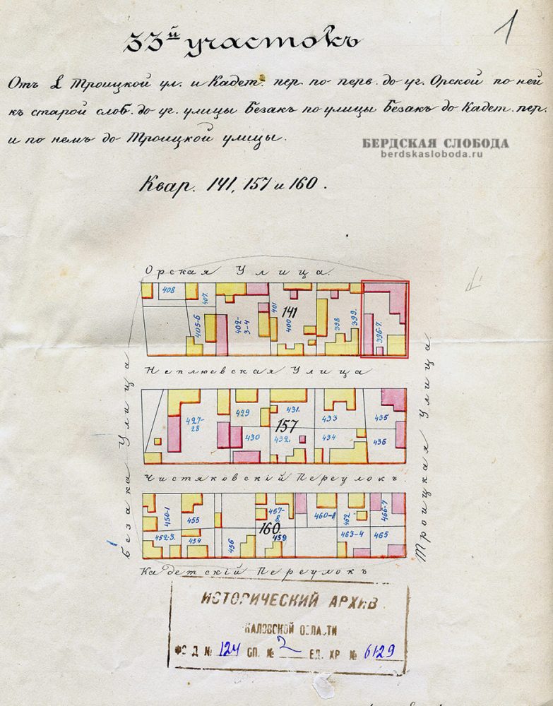 33-й участок 1-й части Оренбурга, 1870-е годы