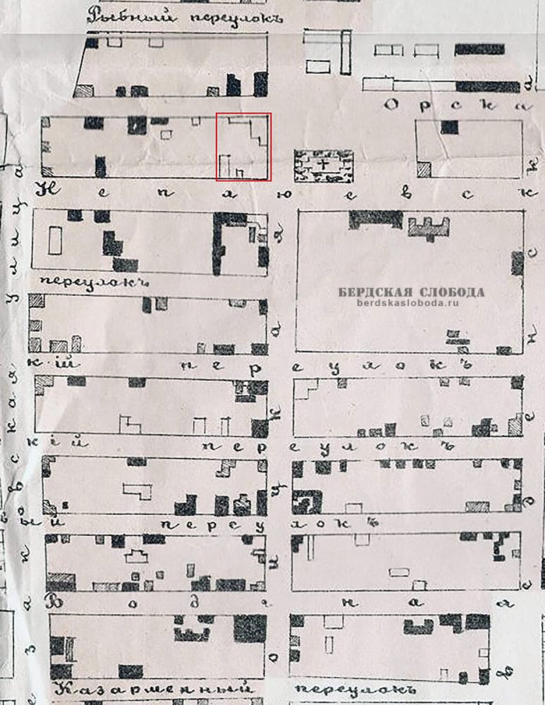 Фрагмент плана Оренбурга (южная часть), 1880-е, ф.124, оп.2, д.6065