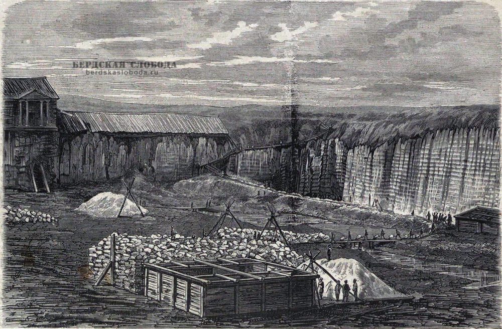 Илецкие соляные копи (вид в профиль), (рисов. на дер. Н.И. Соколов, грав. Л.А. Серяков), Всемирная иллюстрация, 1870