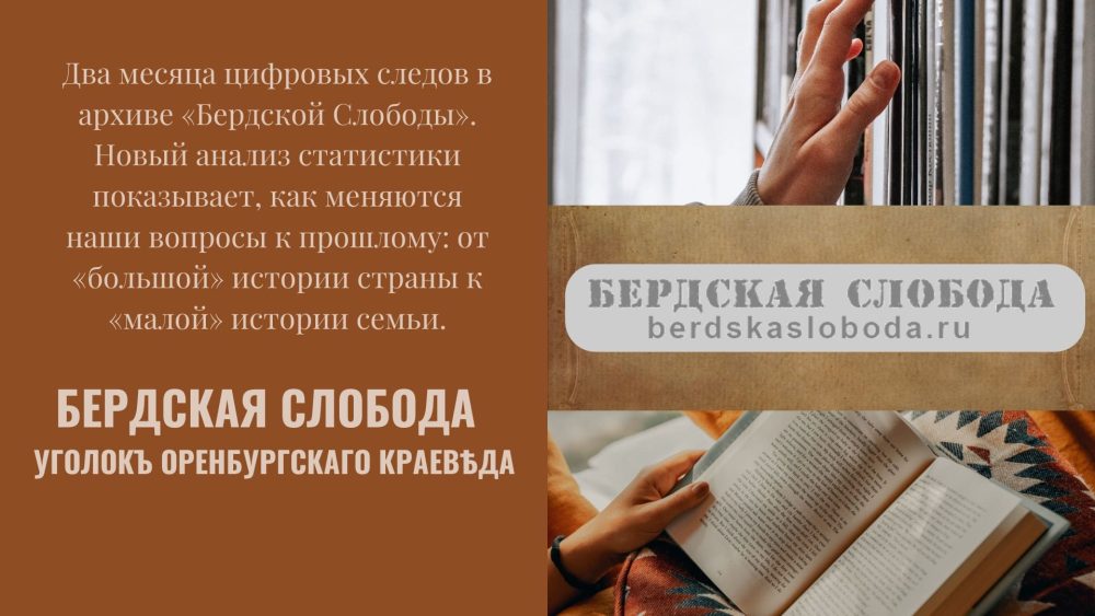 Новый анализ статистики сетевой библиотеки «Бердская Слобода» показывает, как меняются наши вопросы к прошлому: от «большой» истории страны к «малой» истории семьи.
